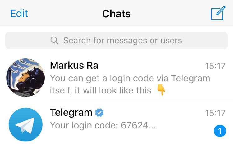 Login via Telegram